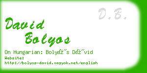 david bolyos business card